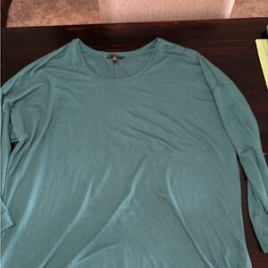 Banana Republic Long Sleeve Scoop Neck Top - Teal Green